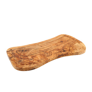 Olive Wood Serving Board with Groove 40 × 21cm for Cheese Starters & Food 1 Piece