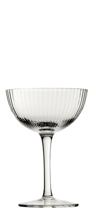 Hayworth Deep Coupe Cocktail Glasses – Handmade Textured Glass Champagne, Martini & Cocktail Coupe, 8oz (23cl), Box of 6