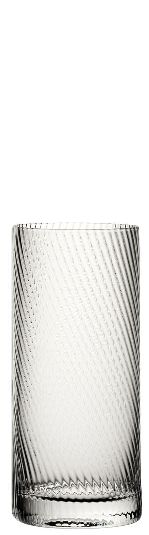 Twisted Hayworth Hiball Glasses – Handmade Optic Glass Highball, Cocktail & Soft Drink Glasses, 12.25oz (35cl), Box of 6