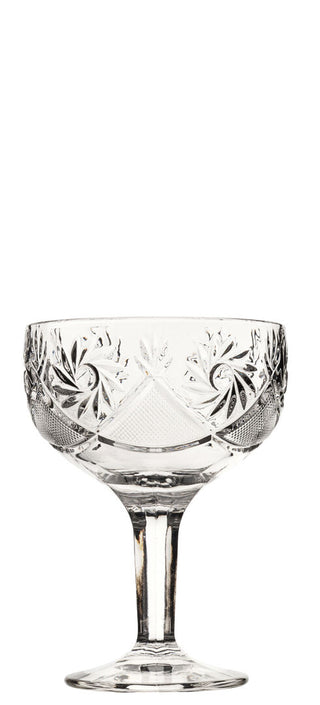 Henley Coupe Glass – 9.5oz (27cl), Hand Made Soda Lime Glass, Decorative Cut-Style – Box of 6