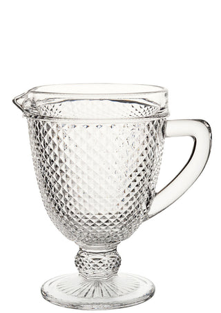 Dante Jug – 39oz (110cl) Borosilicate Glass, Decorative Cut-Style, Pedestal Base – Box of 6