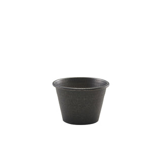 Black Vintage Stainless Steel Ramekin 71ml – 6×4cm Condiment Serving Cup for Catering (Pack of 24)