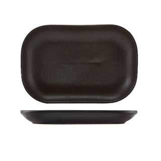 Black Stoneware Rectangular Plate 24 × 16.5cm – Durable Serving Plates - Pack of 12