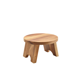 Acacia Wood Round Buffet Riser 25 × 15cm for Elevated Food Presentation and Table Sharing Dishes