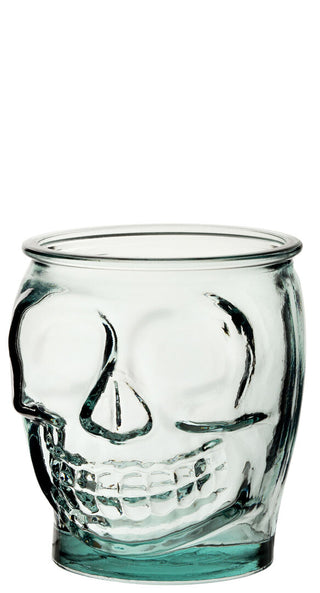 Skull Jar – Recycled Glass, 16oz (470ml) Capacity, Detailed Skull Moulding, Box of 6