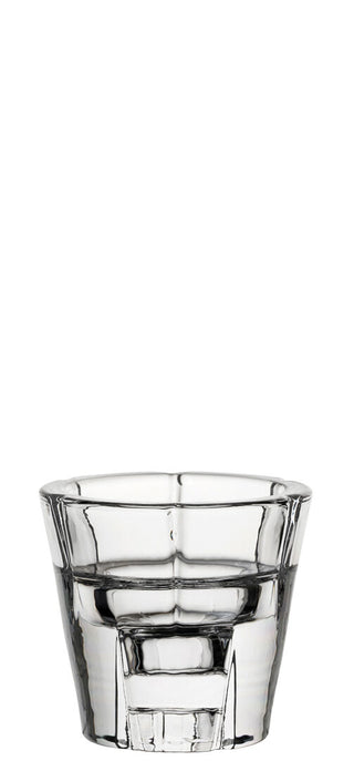 Panelled Nightlight Holder – Handcrafted Soda Lime Glass, Structured Stepped Design, Clear Finish, Box of 6