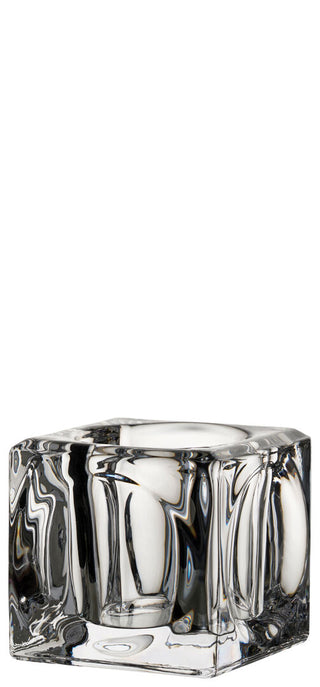 Square Panelled Nightlight Holder – Handcrafted Soda Lime Glass, Vertical Panel Design, Box of 6