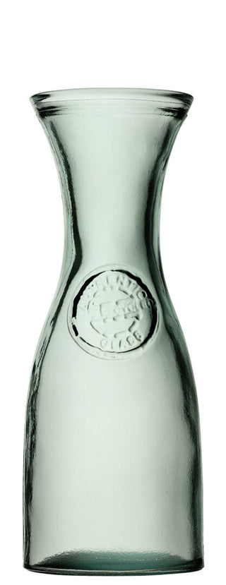 Authentico Recycled Glass Carafes – Rustic Green Glass Water, Juice & Wine Carafes, 28oz (80cl), Box of 6