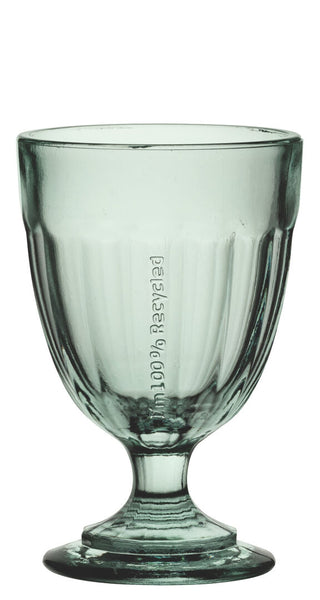 Recycled Glass Ice Cream Dessert Glass 8.75oz (25cl) – Rustic Footed Sundae Dish, Green Tint, Box of 6