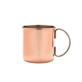 Stainless Steel & Copper-Plated Straight Mug 48cl - 9×9cm Presenting Cocktails 1Pcs