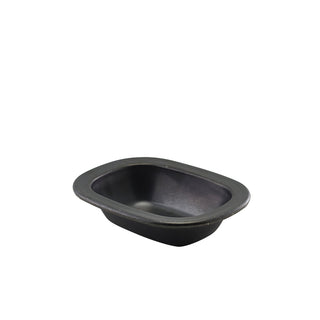 Black Vintage Stainless Steel Pie Dish 16cm – 24cl (8.4oz) Catering Serving Dish - Pack of 12