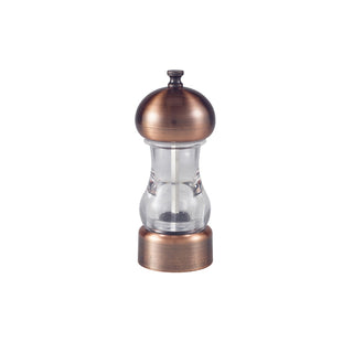 Antique Copper Top Salt and Pepper Grinder with Acrylic Body – 14cm Height – Pack of 6 for Premium Table Presentation