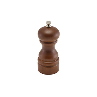 Dark Wood Salt & Pepper Grinder 13cm – Rubberwood Ceramic Mill Set for Catering (Pack of 6)