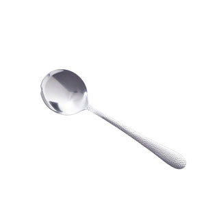 Stainless Steel Soup Spoon with Hammered Handle Polished Finish, 179mm (Pack of 12)