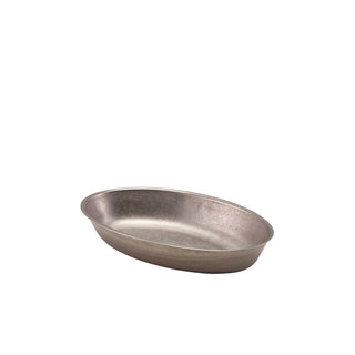 Stainless Steel Vintage Oval Dishes 17.5×11cm 30cl for Serving Pack of 6