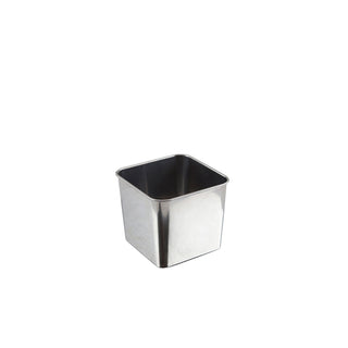 Stainless Steel Square Tub 8×8×6cm 38cl Presenting Individual Side Dishes Set of 12