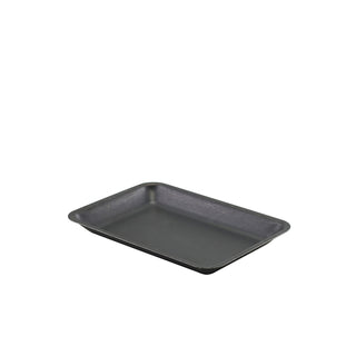 Black Vintage Stainless Steel Tray 20×14×2cm – Catering Side Dish & Presentation Tray (Pack of 24)