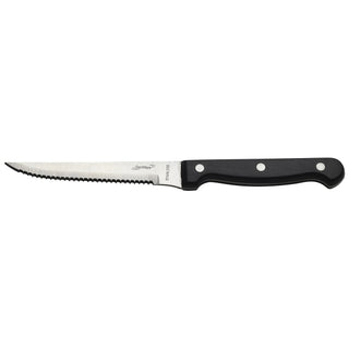Stainless Steel Steak Knife 220mm With Poly Black Handle Full Tang Blade (Dozen)