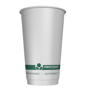 Pack of 500 Double Wall 12oz Festipack EcoCup Home Compostable Hot Cup