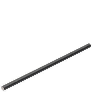 Pack Of 250 5.5" 6mm Bored Individually Wrapped Solid Black Paper Sip Straws