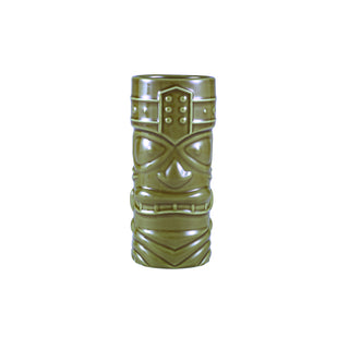 Green Tiki Mug 40cl / 14oz, 16.5 × 7.5cm for Tropical Cocktail Presentation – Pack of 4