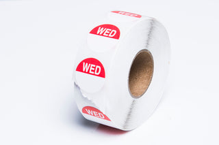 Pack Of 1000 WEDNESDAY Round Daily Dot 20mm