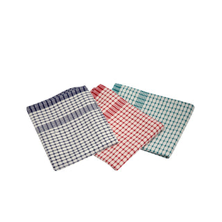 Mixed-Colour Checked Kitchen Towels 70/30 Cotton Polyester Blended Fabric – 46×69cm, Pack of 10