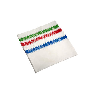 Mixed-Colour Cotton Glass Drying Cloths – 50×76cm - Pack of 10