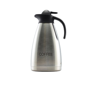 Coffee Vacuum Jug Stainless Steel – Inscribed Contemporary Thermal Server 1.8L (Heat Retention up to 8 Hours)