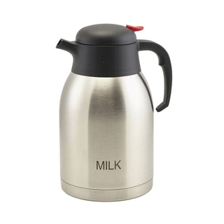Stainless Steel Milk Inscribed Vacuum Jug 1L /2L Push Button Beverage Service 1 Piece