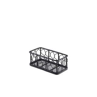 Iron Black Rectangular Wire Basket 14×7×5.5cm/25×12×7.5cm Holding Cutlery Pack of 6