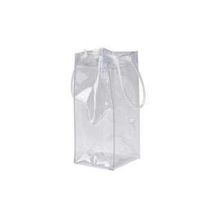 Clear Wine Bottle Bag 25cm – Reusable PVC Chiller Ice Bag for Bottles (10.5 x 25cm)
