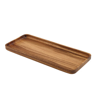 Acacia Wood Rectangular Serving Tray 30 × 13cm with Natural Wood Finish for Coffee, Cake and Table Service