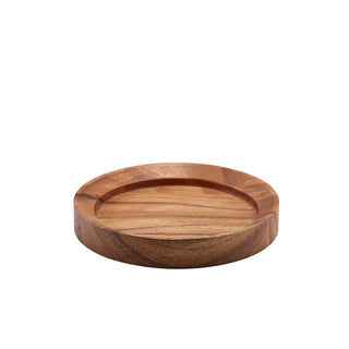 Acacia Wood Serving Board 17 × 2.5cm with 13cm Well – Ideal for Food Presentation and Table Organisation