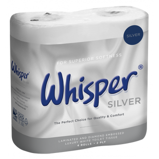 Whisper Silver Luxury Toilet Roll 210sheet 2ply - Pack of 40