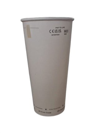 Pack of 1000 Pint to Line UKCA Marked Home Compostable Paper Cup