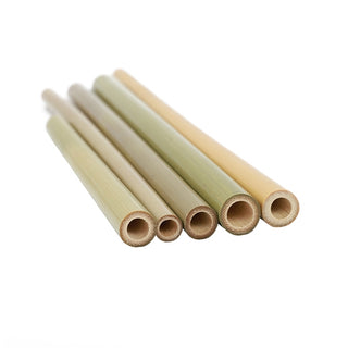 Pack Of 50 200mm 8" 9-11mm Bore Natural Reed Bamboo Straws