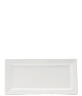 Anton B Classic White Matrix Rectangular Plates – Fine China Ceramic Serving Plates, 9.5 x 4.5" / 12 x 7" / 14 x 8.25", Box of 6