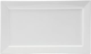 Anton B Classic White Matrix Rectangular Plates – Fine China Ceramic Serving Plates, 9.5 x 4.5" / 12 x 7" / 14 x 8.25", Box of 6