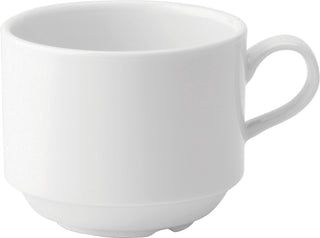 Anton B Classic White Stacking Cups – Fine China Ceramic Espresso, Coffee & Tea Cups for Cafés, Restaurants & Catering, 3oz / 7.5oz, Box of 6