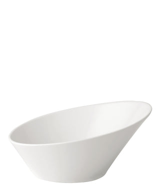Anton B Classic White Elipse Bevel Bowls – Fine China Ceramic Elliptical Serving & Presentation Bowls, 8.25" / 10", Box of 6