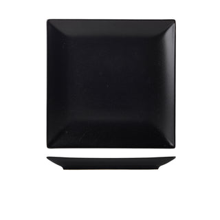 Luna Black Square Plate 18cm/26cm Durable Stoneware Tableware Serveware Plate Pack of 6