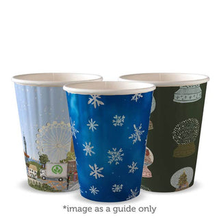 Pack Of 500 12oz Double Wall Christmas Series BioCups