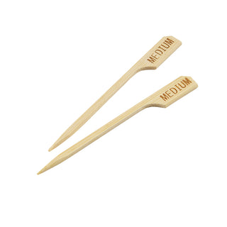 Bamboo Steak Markers 9cm Rare/Medium/M Rare/M Well/Well Printed Biodegradable 100pcs