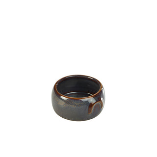 Rustic Stoneware Blue Butter Pot 9cl - 7x3.5cm Pack of 12 Kitchen Utensils