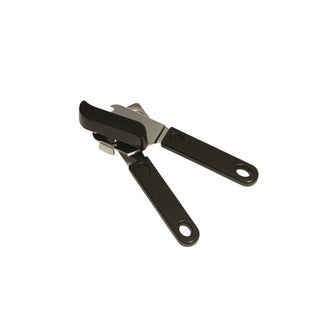 Black Handled Can Opener – 18×5cm Stainless Steel Blade with Bottle Opener