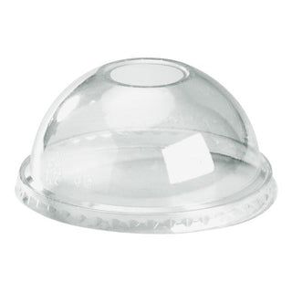 Pack Of 1000 Clear PLA Dome Lids to Fit 300-700ml BioCups | Straw-Slot