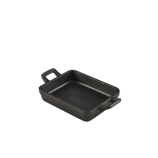 Mini Cast Iron Rectangular Dish 14×11×3cm 28cl Overall Size 19×11×3.8cm Pack of 6