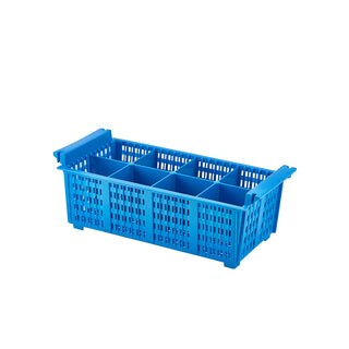 Blue Plastic Cutlery Basket with 8 Compartments