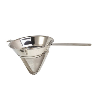 Large Professional Conical Sieve/Passing Strainer - Robust Rounded Handle, Stainless Steel Fine Mesh (22cm Diameter)